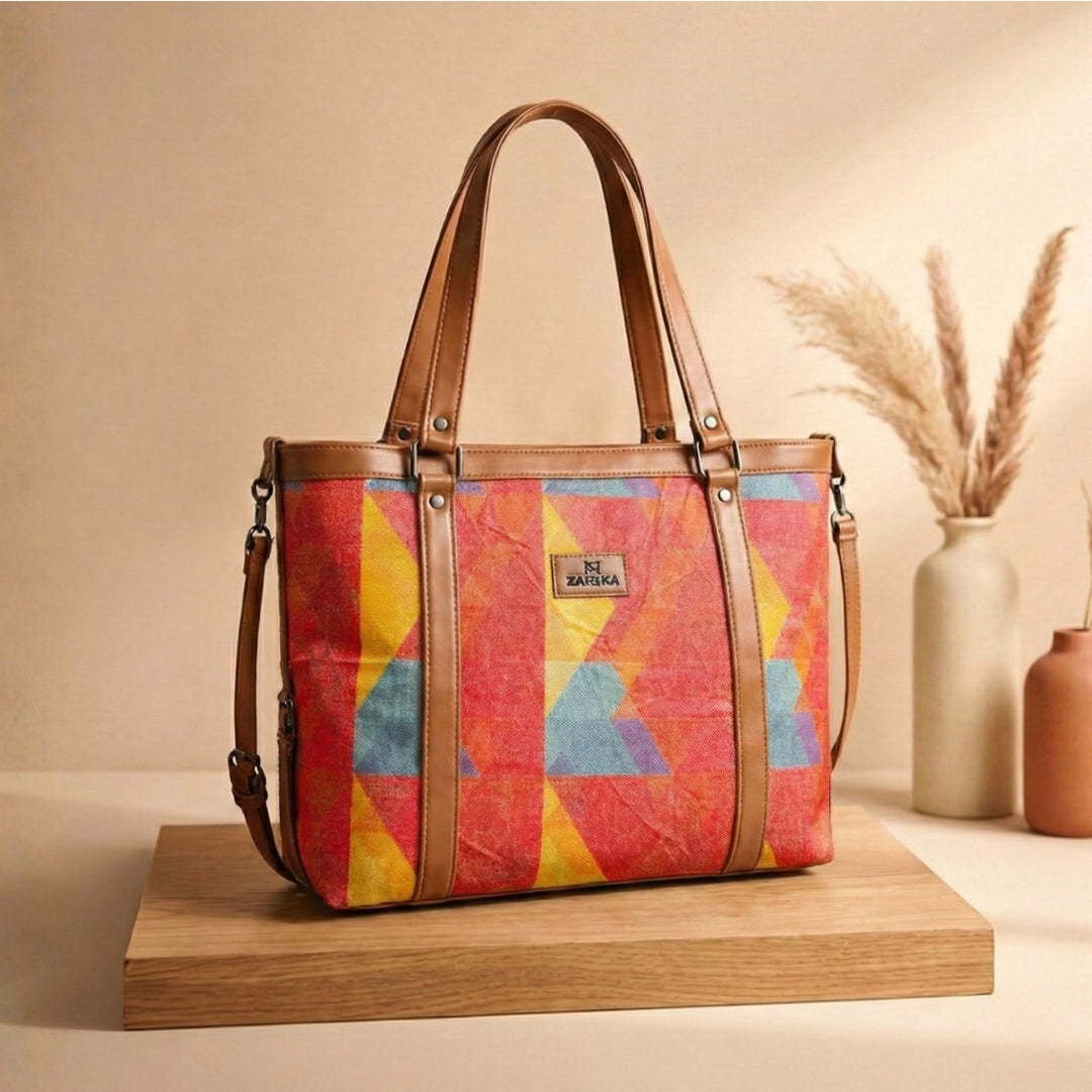 Printed Canvas Handbag
