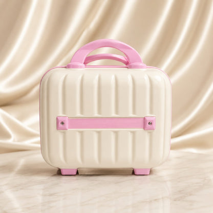 Stripes Mini Suitcase - Cream & Pink Combination