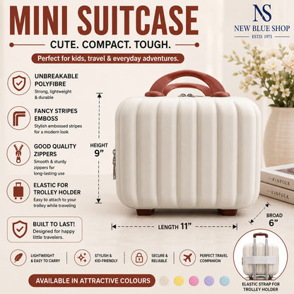 Stripes Mini Suitcase - Creme & Brown Combination