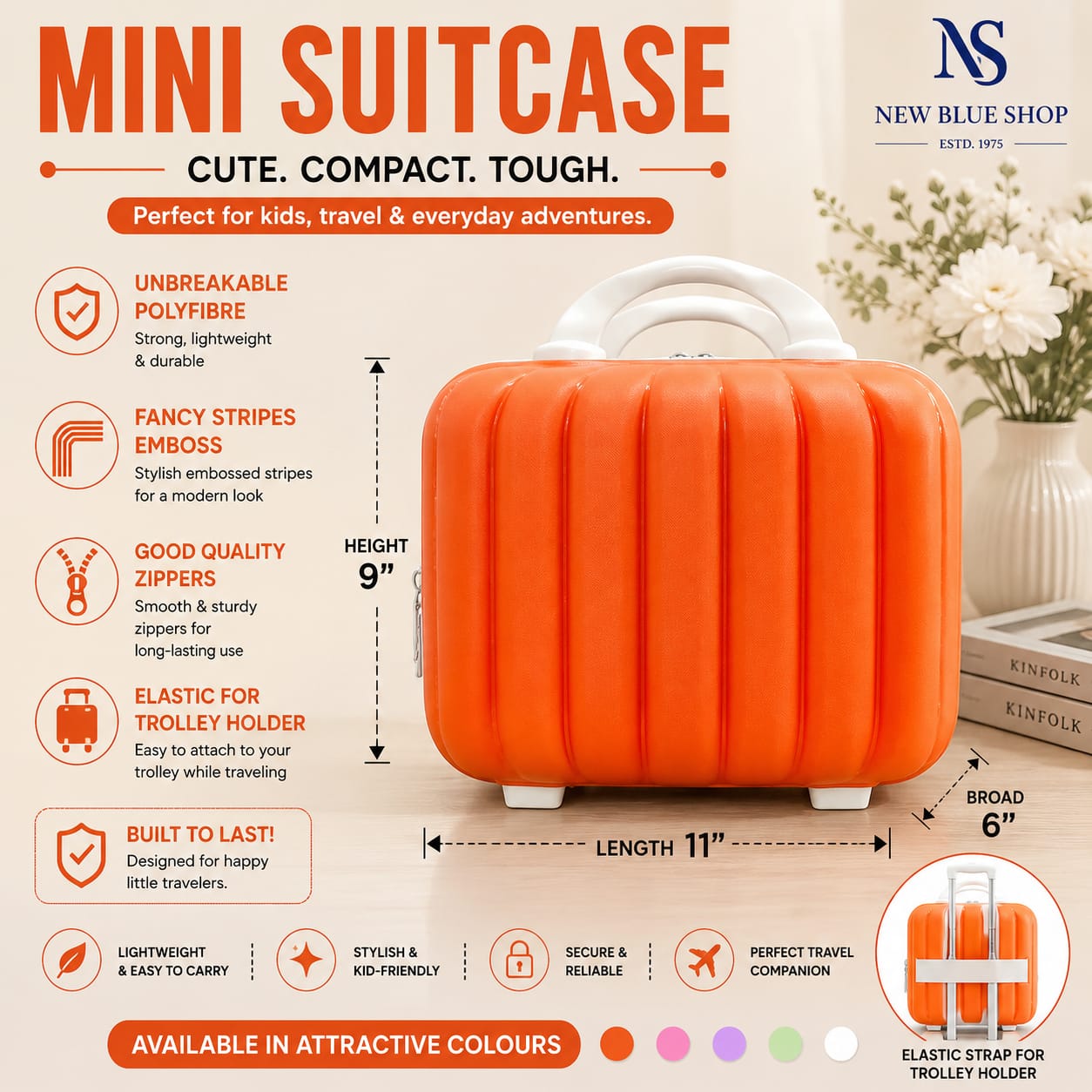 Stripes Mini Suitcase (Orange)