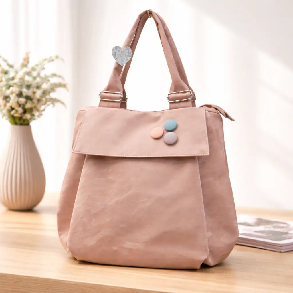 Versatile Round Base Tote Bags (Peach)