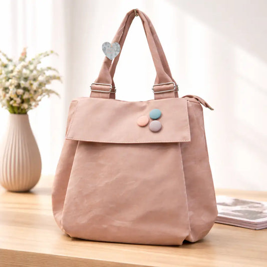 Versatile Round Base Tote Bags (Peach)