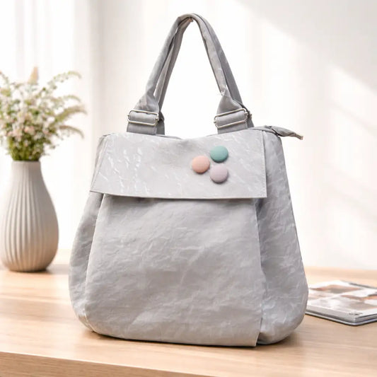 Versatile Round Base Tote Bags (Silver Grey)