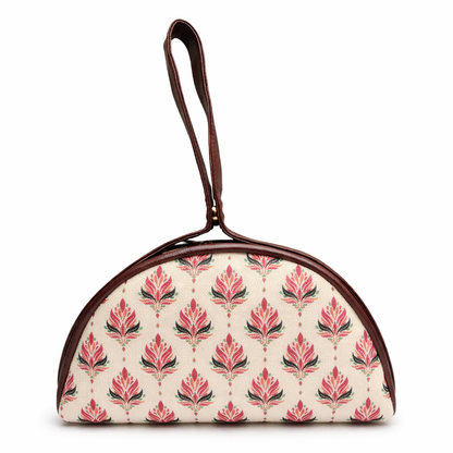 Wristlet Cum Sling Bag (White Floral)