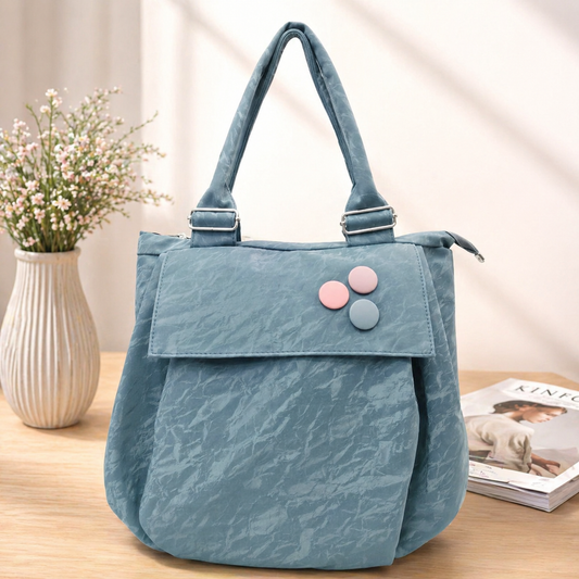 Versatile Round Base Tote Bags (Slate Blue)