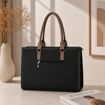Two Tone Combination Tote Bags (Black)