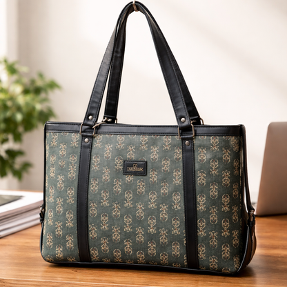 Sleek Laptop Canvas Tote Handbags (Black)