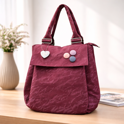 Versatile Round Base Tote Bags (Maroon)