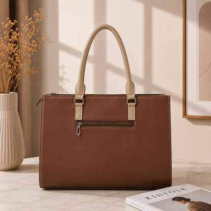 Two Tone Combination Tote Bags (Tan & Beige)