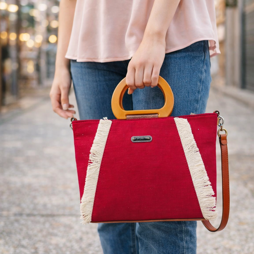 Cloth Handle Sling Bag (Red)